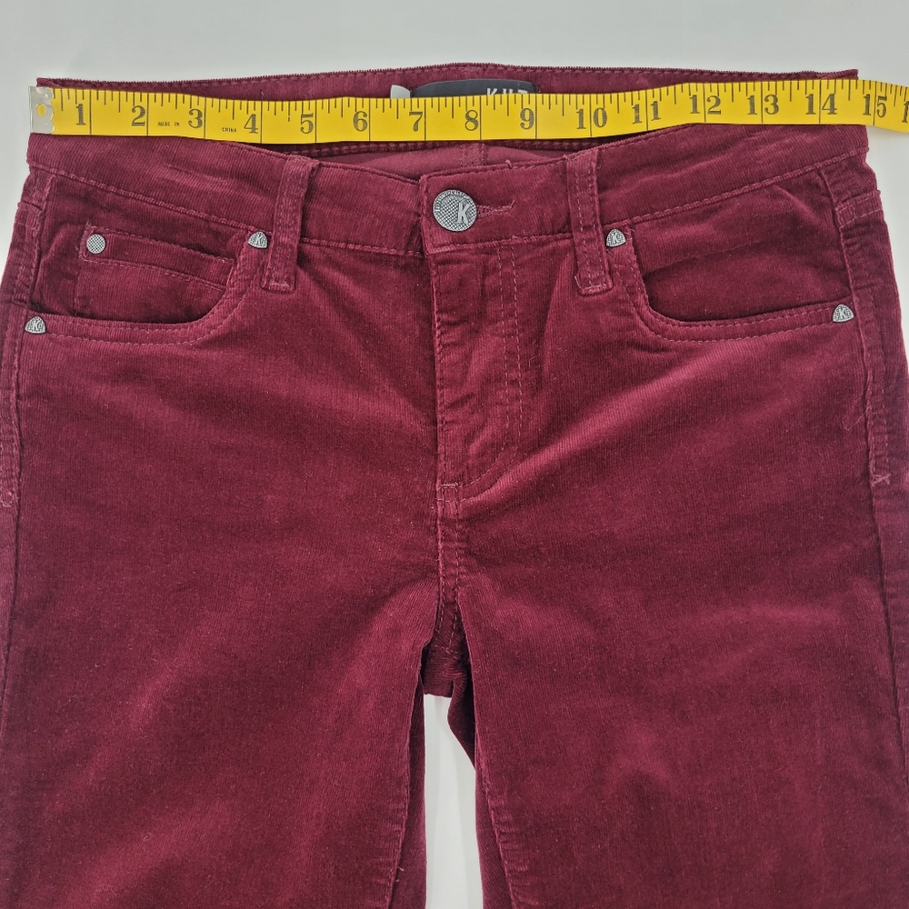 KUT FROM THE KLOTH Pants Diana Skinny Red Ruby Corduroy Cords Classic Size 4 - Picture 13 of 17